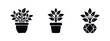© Lili - Potted plant and houseplant icon set. Indoor gardening, home decor, and nature symbols.