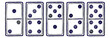 © labirint - Sketch icon set of 5 domino tiles featuring hand drawn pip patterns for game and education design