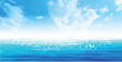 © J BOY - Beautiful blue sky and glistening sparkling ocean water vector background