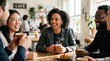 © AspctStyle - Diverse group of professionals laughing together during coffee break in modern cafe for workplace culture and networking themes