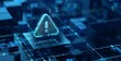 © Issarawat Tattong - Glowing warning symbol floats above digital circuit board. Circuitry pulses with blue light against dark background. Futuristic tech scene suggests system alerts or errors. Ideal for cybersecurity, AI