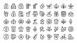 © DrexDesign - Eco friendly line icons set, 50 ecology and sustainability vector symbols, green energy and organic lifestyle outline graphics for web design