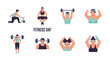© Creative Transparent - Fitness Day Illustration Featuring People Engaging in Exercise and Workout Activities for a Healthy Lifestyle