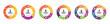 © Jerrymoon - Circle arrows modern infographic set. Business infographics. Circular arrows with 7 steps, options. Vector pie charts. Vector template with 2-7 options for diagram, Process chart, cycle diagram.