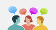 © Faiz - Diverse Group of People Communicating with Speech Bubbles.