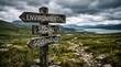 © Hena74 - Rustic wooden signpost with environmental social and governance text in a mountain landscape