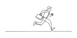 © Pabon Art Gallery - Man running with briefcase, one line drawing, business concept Vector, illustration