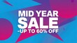 © Stock by Anika - Mid year sale banner with abstract blue and pink geometric background