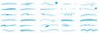 ©   - Colorful marker and brush stroke set, hand drawn underline and squiggle lines, artistic doodle elements for creative graphic design