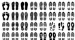 © sobuj - Modern shoe sole and footprint vector collection walking step icon design set