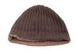 © Андрей Журавлев - Brown knitted beanie isolated on transparent background. Warm wool cap for winter season clothing accessory. Comfortable headwear for cold weather and outdoor activity style. Textile garment.