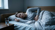 © ISMARITA - Woman Suffering From Abdominal Pain Lying In Bed In Dark Room At Night