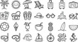 © Abdur - Summer Resort Vacation and Beach Travel Line Icons Set for Tropical Tour