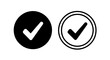 © MdDelowar - Modern circular check mark icon set for status confirmation, showing completion and validated success.