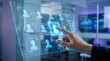 © MSTNASRIN - Business hiring strategy concept with digital interface selecting candidate profile among workforce avatars in HR technology platform