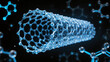 © Ivan - Carbon Nanotube Atomic Structure Visualization, Nanotechnology Science Concept Digital Blue