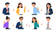 © Alan - Business people holding blank sheets and pencils set