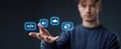 © ckybe - No code low code software development concept with expert showcasing virtual programming, AI automation, cloud services, and system integration for streamlined application creation.