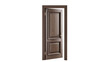 © Jonas - Dark brown wooden interior door with gold handle, slightly ajar