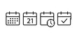 © Amir Hmza - Four black and white calendar icons with different symbols on a white background for organization and planning purposes daily