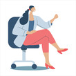© Omar - Woman sitting on exercise ball working out