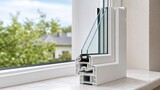 Installation of energy efficient double glazed window units in modern homes residential environment product display contemporary design indoor view home improvement solutions for better insulation