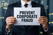 © Prazis Images - Corporate auditor holding paper with Prevent Corporate Fraud text