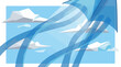 © Hendy - abstract blue wind streaks with mountain landscape background