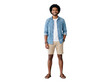 © TimothyPanya - Full body of a smiling African American man in denim shirt