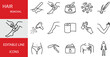 © SnapSpark Studios - Set of hair removal line icons collection of vector symbols for beauty salon, depilation, waxing, shaving, laser hair removal