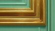 © Wendi - Ornate golden molding detail contrasts vividly against a textured teal painted surface