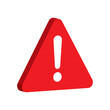 © stefanbalaz - Red Warning Triangle Isometric 3D Icon, Extruded Exclamation Mark Alert Symbol, Danger Caution Error Sign Vector Illustration, Hazard Attention UI Graphic Isolated on White Background