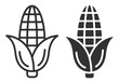 © Наталья Перова - corn icon set line and solid style crop agriculture symbol on transparent background