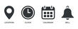 © MOHAMMAD - location clock calendar bell icons set symbol time date alarm