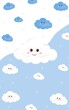 © THATSANEE - Cute Smiling Cloud Pattern Pastel Blue And Seamless Background