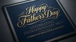 © uniques - Happy fathers day gold lettering on a dark blue leather background, celebrating extraordinary men, a tribute to excellence and guidance card design