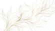 © Saharia - Abstract golden flowing leaves line art illustration