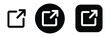 © ARIF AHMED 02 - External link icon set featuring button style arrow out symbols for open link, redirect, navigation, and web interface actions. Vector illustration.
