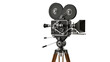 © Alexa - Vintage film camera with dual reels and tripod, isolated on transparent background