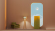© Marcos Osorio/Stocksy - Stairs lead to the moon from a minimalist interior with a window