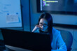 © Art_Photo - Programmer professional female working on software development, Asian IT developer coding for SaaS platform and cybersecurity network, Modern technology and computer programming business concept