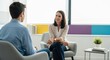 © Sourithideth - Professional counseling focusing on emotional recovery from digital trauma and online harassment within a peaceful and modern office setting, therapy, security, lighting