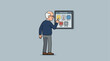 © Hayijnum - Older man touching screen.