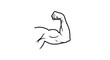 © yaskur - Simple black line art of a flexing muscular arm