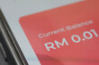 © TeacherPhoto - Mobile App Displaying Savings Balance of RM 0.01