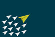 © RAJESH - Paper Plane leadership success business concept rocket war 2 teams paper fly