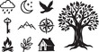 © Vectraze - Nature Symbols and Icons in Black Silhouette Style