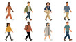 © Imsuniyah - Flat Design Vector Illustration of Diverse People Walking, Business  Lifestyle