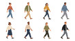 © Imsuniyah - Diverse Individuals Walking Flat Vector Illustration Set for Everyday Lifestyle and Human Activity