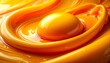 © Vom Baty - Raw egg yolk with liquid splash macro close up yellow abstract background